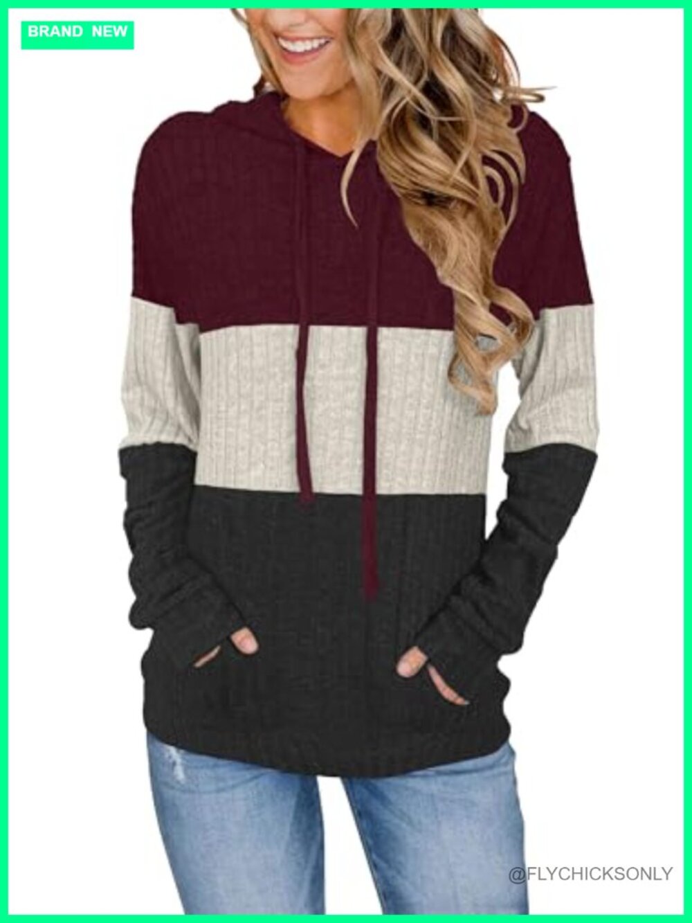 Bosmeer Women's Long Sleeve Drawstring Hoodie Casual Loose Fit Pullover Top